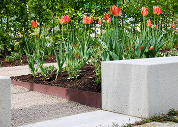 Tulpenbeet im Senkgarten